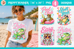 Preppy Summer Animal Bundle |Funny Beach T-Shirt Sublimation Product Image 2