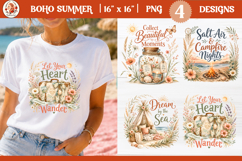 Inspirational Boho Summer Beach Camping Sublimation Design Product Image 1