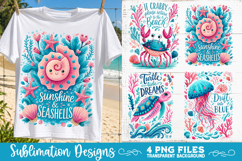 Boho sea creatures sublimation PNG, Ocean creatures 4 PNG Product Image 3