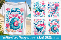 Boho sea creatures sublimation PNG, Ocean creatures 4 PNG Product Image 3