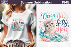 Ocean Seal Sublimation | Summer Quote T Shirt Product Image 1