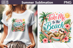 Beach Sloth Sublimation | Summer Shirt Art Product Image 1