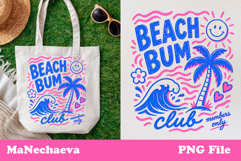 Cute Summer Funny Sublimation | Beach Bum Club PNG Product Image 1