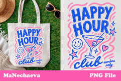 Cute Summer Funny Sublimation | Happy Hour Club PNG Product Image 1
