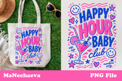 Cute Summer Funny Sublimation | Happy Hour Baby PNG Product Image 1