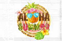 Aloha Summer png, retro summer sublimation design Product Image 3