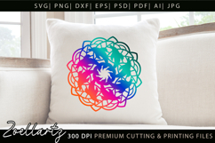 Floral Summer Mandala SVG Dolphin Mandala T-shirt Mug Design Product Image 5