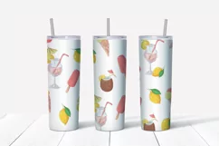 Summer sublimation design Skinny tumbler wrap design 