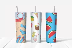 Summer sublimation design Skinny tumbler wrap design 