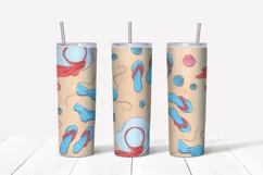 Summer sublimation design Skinny tumbler wrap design 