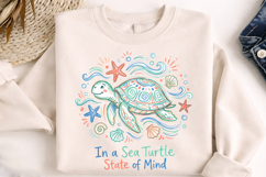 sea turtle png, turtle state of mind, coastal summer png, ocean sublimation, sea turtle design, beach shirt png, marine life design, turtle lover gift, coastal t shirt png, summer ocean png