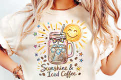sunshine iced coffee, summer coffee png, iced coffee design, summer sublimation, coffee lover shirt, sunny day design, coffee png, summer vibes png, vacation shirt, coffee gift design