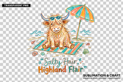 salty hair cow png, highland cow png, coastal cow design, summer cow png, cow sublimation png, beach cow design, cow lover gift, summer coastal png, highland flair png, vacation shirt png