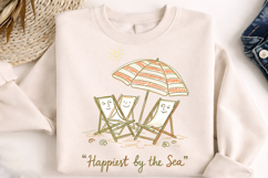 happiest by the sea, beach chair png, coastal summer png, seaside design png, beach sublimation, ocean lover design, summer shirt png, coastal t shirt png, vacation beach png, beach lover gift