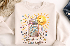sunshine iced coffee, summer coffee png, iced coffee design, summer sublimation, coffee lover shirt, sunny day design, coffee png, summer vibes png, vacation shirt, coffee gift design