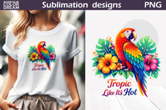 Tropical Parrot Clipart | Funny Beach Sublimation Product Image 1
