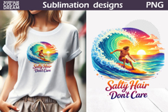 Surfing Wave Clipart | Beach Quote Sublimation Product Image 1