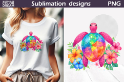 Rainbow Turtle Clipart | Colorful Floral Design Product Image 1