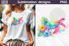 Watercolor Turtle Clipart | Tropical Splash Design Product Image 1