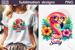 Flamingo Summer Clipart | Tropical Beach Sublimation Product Image 1