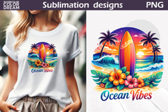Surf Beach Clipart | Ocean Vibes Sublimation Product Image 1