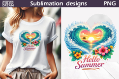 Summer Wave Clipart | Hello Summer Sublimation Product Image 1