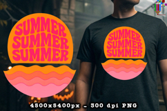 Summer Summer Summer Retro Sunset Design PNG File