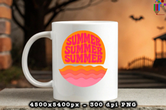 Summer Summer Summer Retro Sunset Design PNG File
