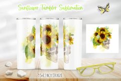 summer sunflower and skull 20 oz skinny tumbler sublimation design