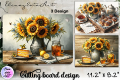 Watercolor summers flowers Cutting Board Product Image 1