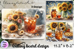 Watercolor summers flowers Cutting Board Product Image 1