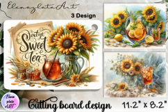 Watercolor summers flowers Cutting Board Product Image 1