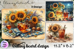 Watercolor summers flowers Cutting Board Product Image 1