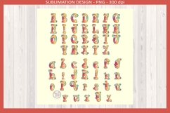 Tropical Summer Sunrise Alphabet, Beach Watercolor Letters Product Image 1