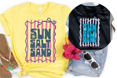 Sun Salt and Sand SVG PNG, Preppy Trendy Summer Shirt Design Product Image 1