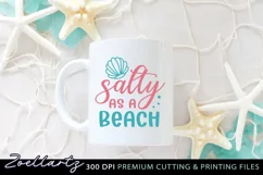 Summer Beach Vibes SVG Salty As A Beach SVG T-shirt Mug Tote Product Image 2