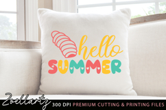 Summer SVG Cut Files Hello Summer T-shirt Mug Pillow Design Product Image 2