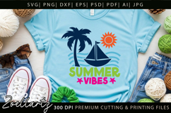 Summer SVG Cut Files Summer Vibes T-shirt Mug Pillow Design Product Image 3
