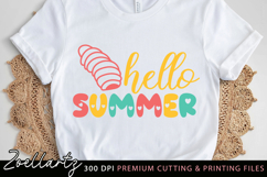 Summer SVG Cut Files Hello Summer T-shirt Mug Pillow Design Product Image 1