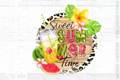 Sweet Summer time png, summer leopard print sublimation png Product Image 1