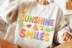 sunshine smiles png, retro summer png, happy summer design, sunshine shirt png, positive summer png, summer sublimation, cheerful phrase png, sunny day design, retro sunshine png, summer apparel png