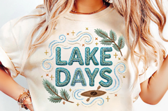lake days png, retro lake design, outdoor summer shirt, camping sublimation png, boating t shirt graphic, fishing vacation art, cabin life design, lake lover shirt, print on demand png, transparent png
