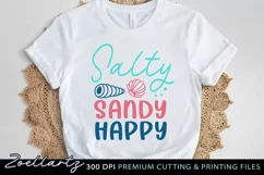 Salty Sandy Happy Beach Quote SVG Summer T-shirt Mug Design Product Image 3