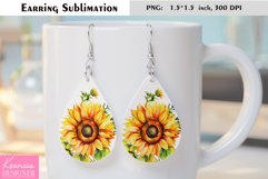 Sunflower|Summer Flower Earring Sublimation Product Image 1