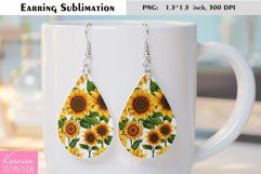 Sunflower|Summer Flower Earring Sublimation Product Image 1