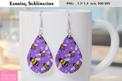 Purple Bees|Summer Flower Earring Sublimation Product Image 1