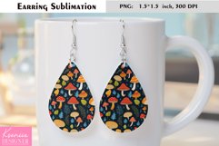 Forest Colorful Mushroom|Leaves Earring Sublimation Product Image 1
