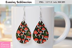 Forest Colorful Mushroom|Leaves Earring Sublimation Product Image 1
