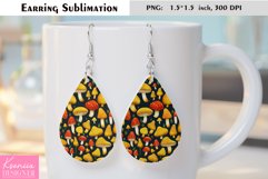 Forest Colorful Mushroom|Leaves Earring Sublimation Product Image 1