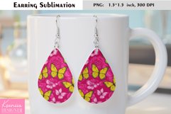 Tropical Butterfly|Summer Flower Earring Sublimation Product Image 1